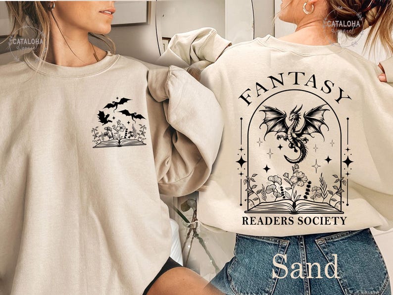 Sudadera de la Sociedad de Lectores de Fantasía, Sudadera Dragon Bookish, Sudadera Bookish, Sudadera Book Club, Merchandising de Libros de Fantasía, Regalo para Amantes de los Libros de Fantasía imagen 8