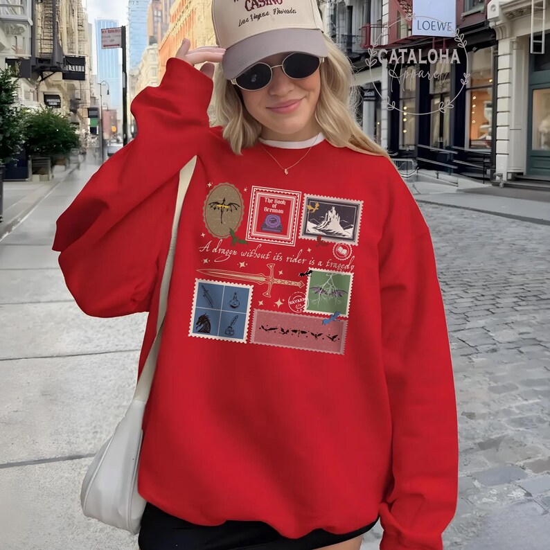 Sudadera de la Escuela de Guerra Basgiath, sudadera de la Cuarta Ala, Violet Sorrengail, Xaden Riorson, sudadera de Jinete de Dragón, regalo para amantes de los libros de fantasía imagen 10