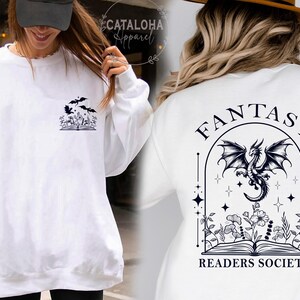 Sudadera de la Sociedad de Lectores de Fantasía, Sudadera Dragon Bookish, Sudadera Bookish, Sudadera Book Club, Merchandising de Libros de Fantasía, Regalo para Amantes de los Libros de Fantasía imagen 11