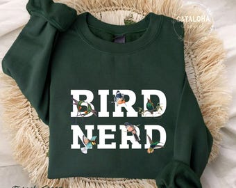 Bird Nerd Sweatshirt, Bird Crewneck, Bird Nerd Sweater, Bird Lover Jumper, gift for bird nerd, Gift for bird lover, Cute Birds Sweatshirt