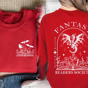 Sudadera de la Sociedad de Lectores de Fantasía, Sudadera Dragon Bookish, Sudadera Bookish, Sudadera Book Club, Merchandising de Libros de Fantasía, Regalo para Amantes de los Libros de Fantasía imagen 12
