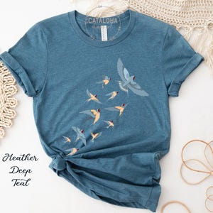 Birds tee, Bird watcher's shirt, Bird lovers t-shirt, Flock of birds design, bird shirt for women, bird shirt design, bird shirt for men image 3
