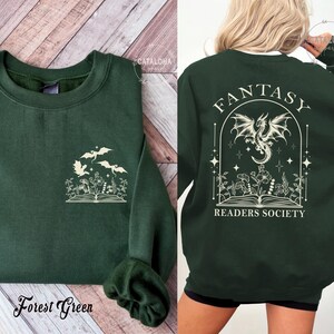 Sudadera de la Sociedad de Lectores de Fantasía, Sudadera Dragon Bookish, Sudadera Bookish, Sudadera Book Club, Merchandising de Libros de Fantasía, Regalo para Amantes de los Libros de Fantasía imagen 5