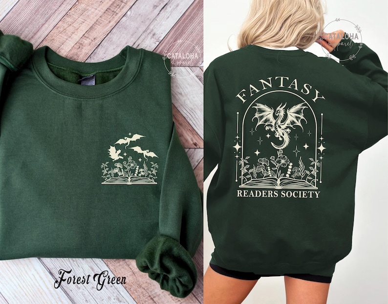 Sudadera de la Sociedad de Lectores de Fantasía, Sudadera Dragon Bookish, Sudadera Bookish, Sudadera Book Club, Merchandising de Libros de Fantasía, Regalo para Amantes de los Libros de Fantasía imagen 5