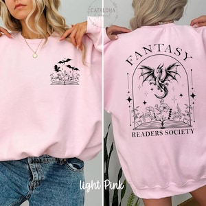 Sudadera de la Sociedad de Lectores de Fantasía, Sudadera Dragon Bookish, Sudadera Bookish, Sudadera Book Club, Merchandising de Libros de Fantasía, Regalo para Amantes de los Libros de Fantasía imagen 9