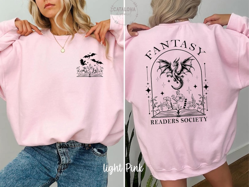 Sudadera de la Sociedad de Lectores de Fantasía, Sudadera Dragon Bookish, Sudadera Bookish, Sudadera Book Club, Merchandising de Libros de Fantasía, Regalo para Amantes de los Libros de Fantasía imagen 9