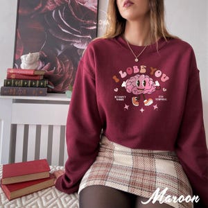 I lobe you sweatshirt, Funny valentines day, brain pun shirt, psychologist gift, Neuroscience gift sweater, Neurology nurse gift, neuro gift image 6