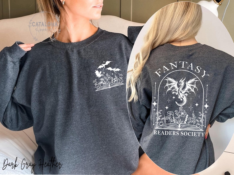 Sudadera de la Sociedad de Lectores de Fantasía, Sudadera Dragon Bookish, Sudadera Bookish, Sudadera Book Club, Merchandising de Libros de Fantasía, Regalo para Amantes de los Libros de Fantasía imagen 10