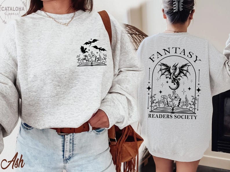 Sudadera de la Sociedad de Lectores de Fantasía, Sudadera Dragon Bookish, Sudadera Bookish, Sudadera Book Club, Merchandising de Libros de Fantasía, Regalo para Amantes de los Libros de Fantasía imagen 6