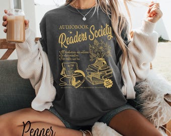 Audiobook readers society shirt, Audiobook Lover Tshirt, Women’s Booklover Shirt, Literary Gift, Book Reader Shirt,TBR list bookish gift tee