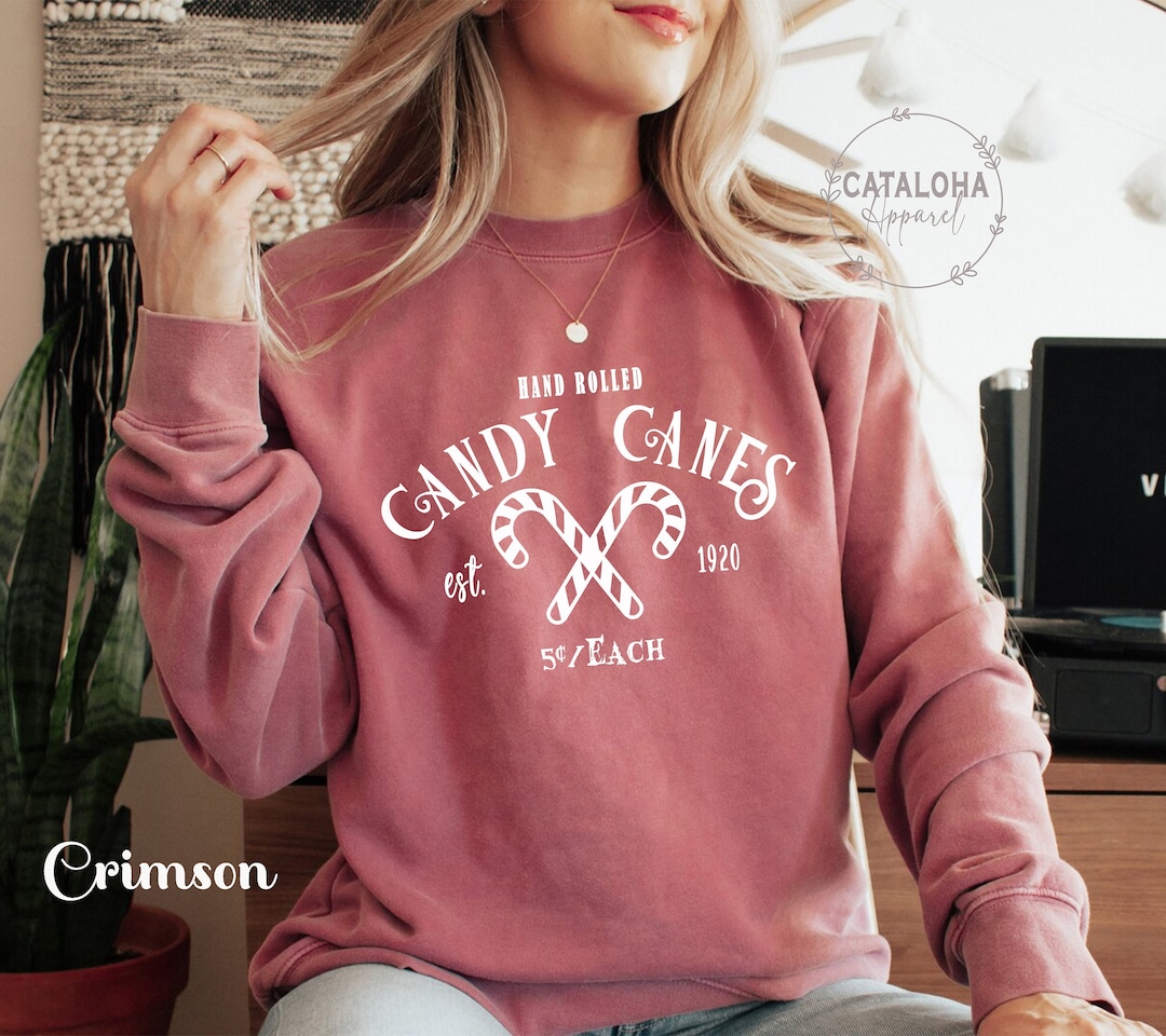 Candy Cane Sweatshirt, Retro Christmas Sweatshirt, Comfort Colors Sweater, Kringle Candy Co