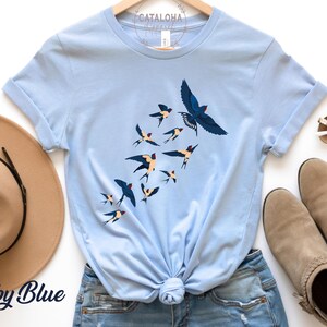 Birds tee, Bird watcher's shirt, Bird lovers t-shirt, Flock of birds design, bird shirt for women, bird shirt design, bird shirt for men image 4