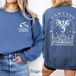 Sudadera de la Sociedad de Lectores de Fantasía, Sudadera Dragon Bookish, Sudadera Bookish, Sudadera Book Club, Merchandising de Libros de Fantasía, Regalo para Amantes de los Libros de Fantasía imagen 3