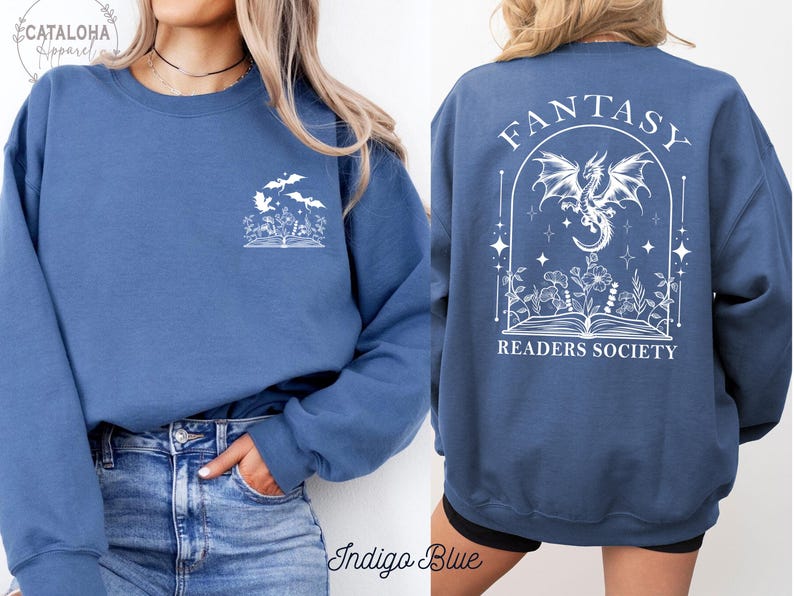 Sudadera de la Sociedad de Lectores de Fantasía, Sudadera Dragon Bookish, Sudadera Bookish, Sudadera Book Club, Merchandising de Libros de Fantasía, Regalo para Amantes de los Libros de Fantasía imagen 3