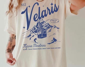 Velaris t-shirt, Velaris Ski, City of starlight shirt, Acotar merch, SJM merch, Bookish gift t-shirt, Reading shirt, Illyrian mountains