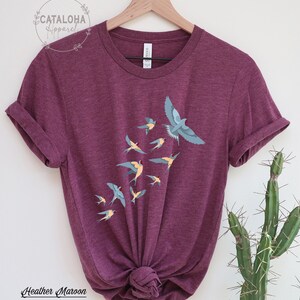 Birds tee, Bird watcher's shirt, Bird lovers t-shirt, Flock of birds design, bird shirt for women, bird shirt design, bird shirt for men image 9