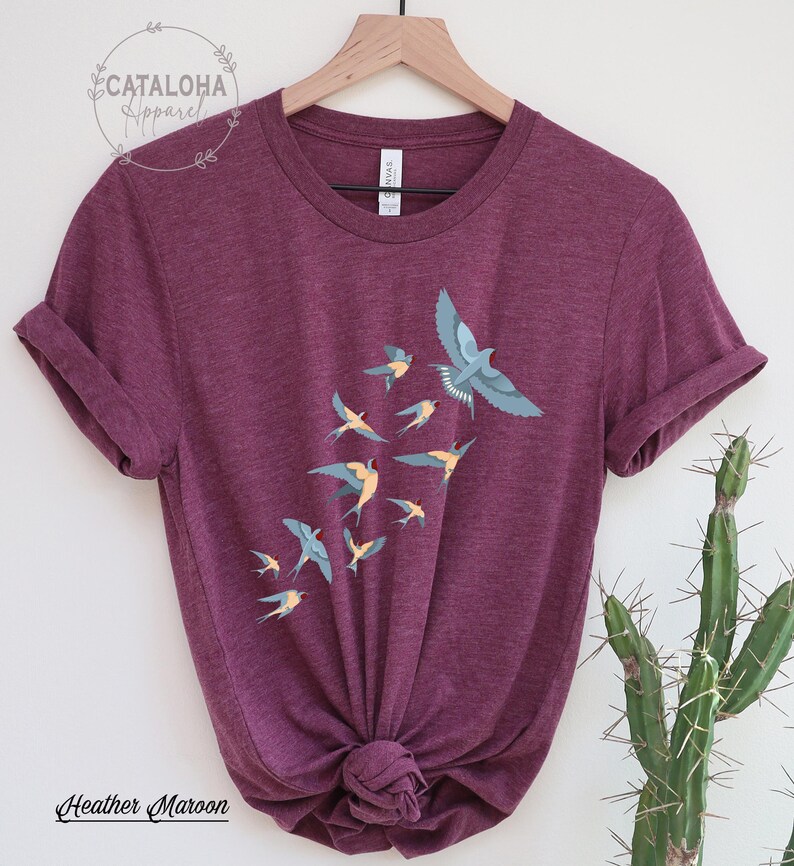 Birds tee, Bird watcher's shirt, Bird lovers t-shirt, Flock of birds design, bird shirt for women, bird shirt design, bird shirt for men image 9