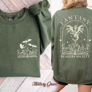 Sudadera de la Sociedad de Lectores de Fantasía, Sudadera Dragon Bookish, Sudadera Bookish, Sudadera Book Club, Merchandising de Libros de Fantasía, Regalo para Amantes de los Libros de Fantasía imagen 1