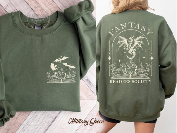Fantasy Reader Society sweatshirt, Dragon Bookish Sweatshirt, Bookish hoodie, Book Club Hoodie, Fantasy Book Merch, Fantasy Book Lover gift
