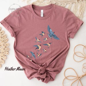 Birds tee, Bird watcher's shirt, Bird lovers t-shirt, Flock of birds design, bird shirt for women, bird shirt design, bird shirt for men image 8