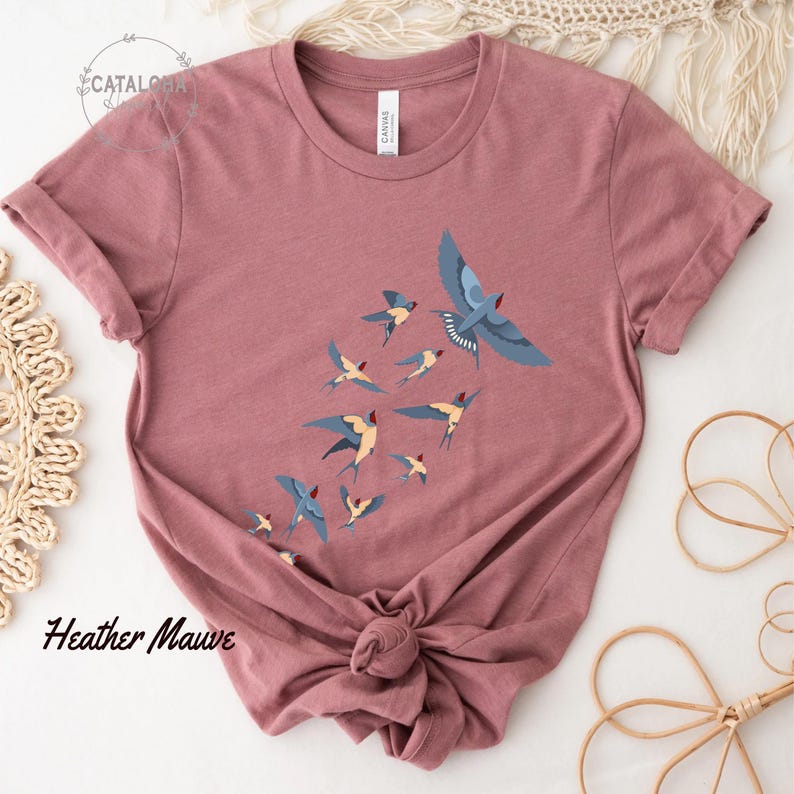 Birds tee, Bird watcher's shirt, Bird lovers t-shirt, Flock of birds design, bird shirt for women, bird shirt design, bird shirt for men image 8