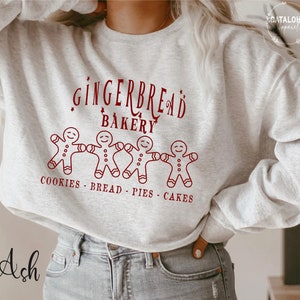 Gingerbread Bakery Sweatshirt, Gingerbread Bakery sweater, Vintage Gingerbread Bakery sweater, Christmas crewneck, Gingerbread sweatshirt