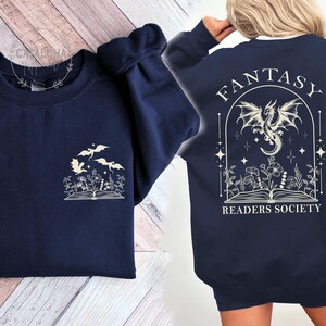 Sudadera de la Sociedad de Lectores de Fantasía, Sudadera Dragon Bookish, Sudadera Bookish, Sudadera Book Club, Merchandising de Libros de Fantasía, Regalo para Amantes de los Libros de Fantasía imagen 2