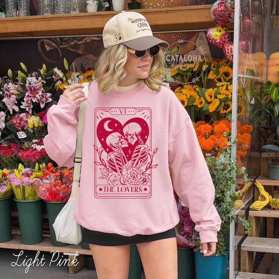The Lovers sweatshirt ,Tarot Card Shirt, Skeleton Lovers Tarot Card Tee, Mystical Tarot card shirt, Tarot card Valentines day shirt
