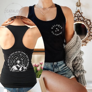 Racerback Tank, To the stars who listen and the dreams that are answer, City of Starlight, two side Velaris tanktop, ACOTAR tank top