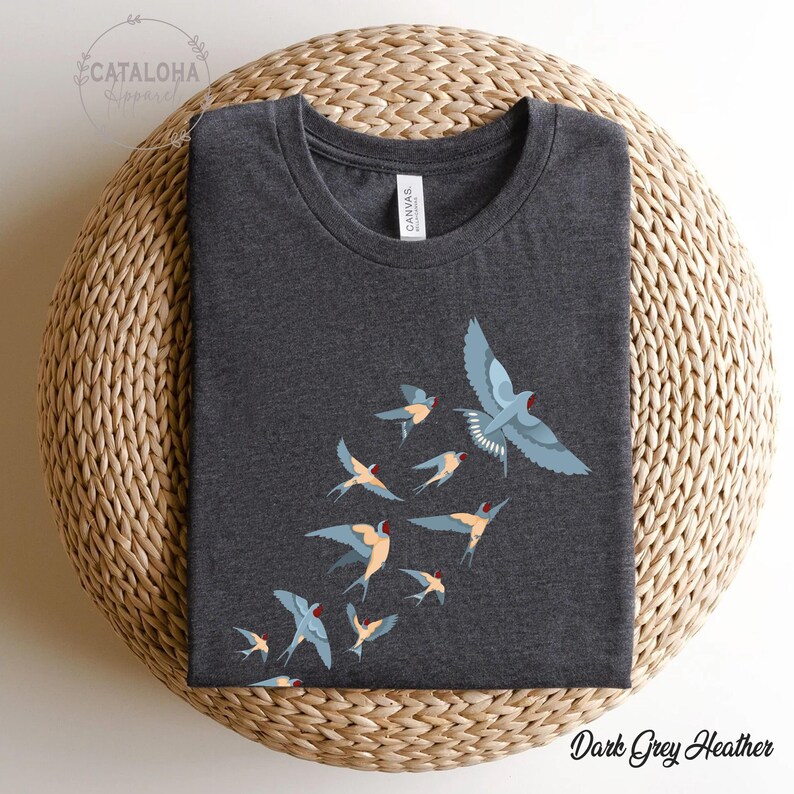 Birds tee, Bird watcher's shirt, Bird lovers t-shirt, Flock of birds design, bird shirt for women, bird shirt design, bird shirt for men image 6
