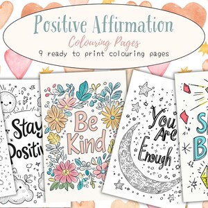 Páginas para colorir para imprimir | Colorir kawaii | Colorir digital | colorir divertido | Página para colorir para crianças, adolescentes e adultos | Afirmação positiva