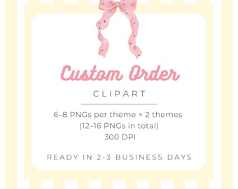 Exclusive Custom Clipart Set | Personalized Digital Illustrations (12-16 PNGs)
