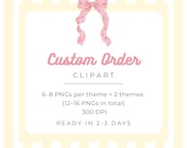 Exclusive Custom Clipart Set | Personalized Digital Illustrations (12-16 PNGs)