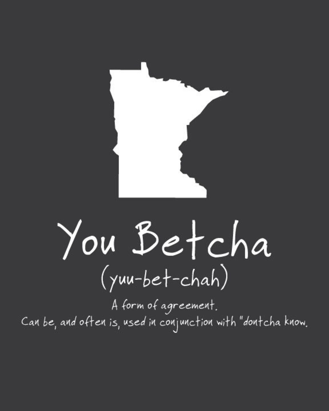 You Betcha MN State Phrase Poster Norwegian Sayings, Scandinavian Wall Art, Digital, Print