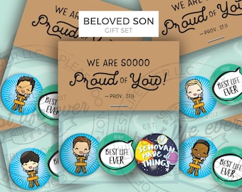 Beloved Son Button Pins Gift Set