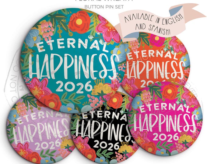 Eternal Happiness 2026 Regional Convention Button Pins - FLORAL WREATH