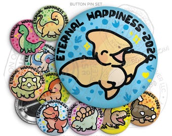 Eternal Happiness 2026 Regional Convention Button Pins - HAPPY DINOS