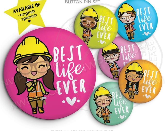 Best Life Ever Button Badge Pin Set - LDC - Girls
