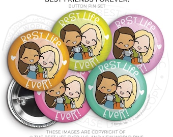 Best Friends Forever! Button Pin Set - best life ever  - jw gifts - jw pioneer - gifts for pioneers