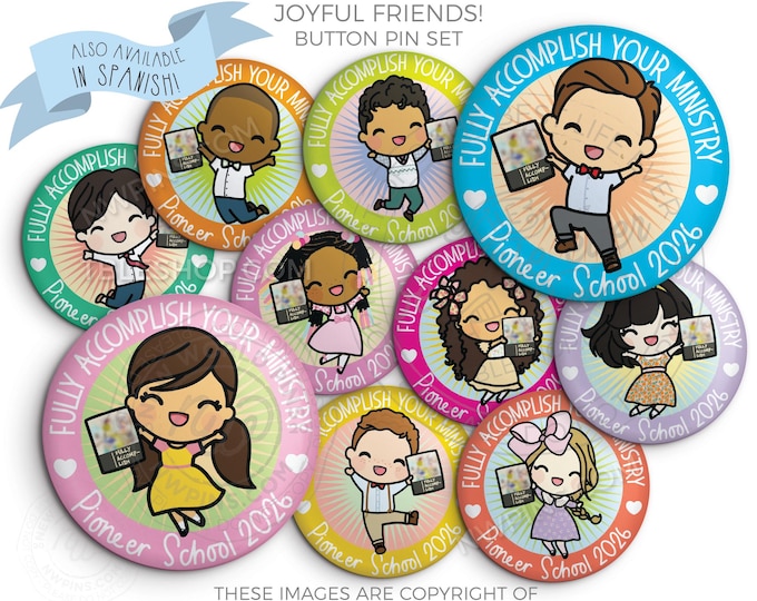 2026 Pioneer School Button Pin Set - JOYFUL FRIENDS