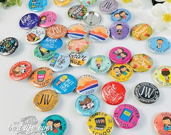The Fun Pack! Assorted Best Life Ever and more Button Pins! Button Pin Assorted/Random Pack. jw gifts - best life ever shop