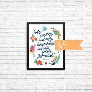 Digital Download - As for me and my household Wall Art  Best Life Ever, JW Gifts, Pioneer Gifts, Scripture Art, Wall Decor, JW org