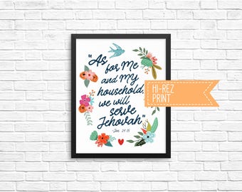 As for me and my household Wall Art Print - Joshua 24:15