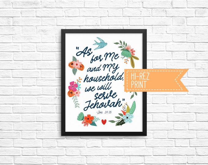 As for me and my household Wall Art Print - Joshua 24:15
