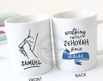 Baptism Gift Walking with Jehovah 11 oz Ceramic Coffee Mug - jw gifts - jw ministry - jw pioneer gifts - best life ever - gifts for brothers