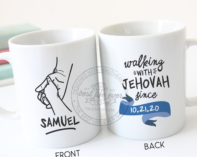 Baptism Gift Walking with Jehovah 11 oz Ceramic Coffee Mug - jw gifts - jw ministry - jw pioneer gifts - best life ever - gifts for brothers