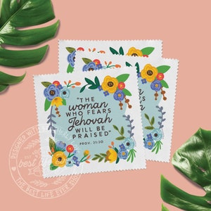 The Woman Who Fears Jehovah Will Be Praised Microfiber Lenscloths Lens wipe Cleaning Cloth - best life ever, gifts for sisters