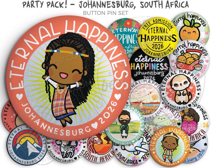 Eternal Happiness 2026 International Convention Button Pins Party Pack! JOHANNESBURG SOUTH AFRICA