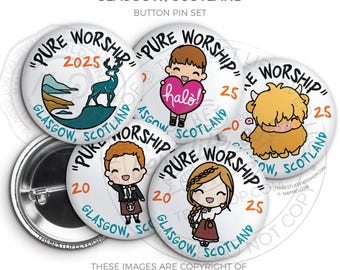 GLASGOW SCOTLAND 2025 Pure Worship 2025 Special Convention Button Pins - jw gifts, jw org, best life ever, convention gifts
