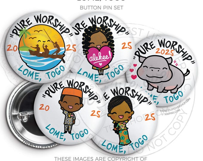 LOME, TOGO 2025 Pure Worship 2025 Special Convention Button Pins - jw gifts, jw org, best life ever, convention gifts